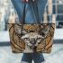 Sphynx cats and dream catcher leather tote bag