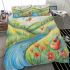 Spring and dragonflies and guitar music notes bedding set