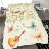 Spring and dragonflies and guitar music notes bedding set