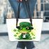 St pansy the frog cute cartoon character leaather tote bag