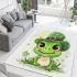 St patrick's day cute cartoon frog wearing leprechaun hat area rugs carpet