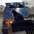 Stargazing feline on the rooftop bedding set