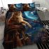 Starry-eyed cat contemplation bedding set