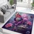 Surrealistic butterfly and roses area rugs carpet