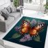 The butterfly and the floral branch area rugs carpet