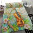 The dragonfly with violins and music notes in spring bedding set