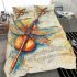 The dragonfly with violins and music notes in summer bedding set