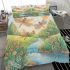 The river with musical note flowers and bamboo flutes bedding set