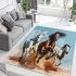 Three horses galloping in the wind area rugs carpet