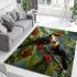 Toucans sharing a fruitful moment area rugs carpet