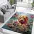 Tranquil coexistence labrador and the birds area rugs carpet