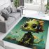 Tranquil dragon pond scene area rugs carpet