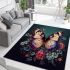 Tranquil harmony butterfly amongst blossoms area rugs carpet