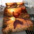 Tranquil reflection rooster at sunset bedding set