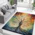 Tree spirits and birds in harmony area rugs carpet