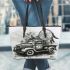 Truck with dream catcher leather tote bag