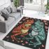 Two cute cartoon frogs in love area rugs carpet