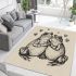 Two cute cartoon frogs in love area rugs carpet