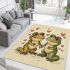 Two cute cartoon frogs in love area rugs carpet