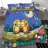 Two cute cartoon owls in love bedding set