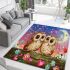 Two cute cartoon owls in love area rugs carpet