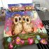 Two cute cartoon owls in love bedding set