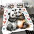 Two cute pandas hugging surrounded bedding set