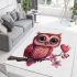 Valentine pink cute owl with big eyes area rugs carpet
