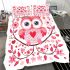 Valentine's day cute pink owl with flowers and heart bedding set