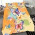 Vertical ai illustration of colorful butterflies bedding set