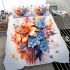 Vibrant artistic floral arrangement bedding set