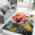 Vibrant bouquet on wooden table area rugs carpet