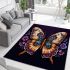 Vibrant butterfly amidst blossoms a study in nature's beauty area rugs carpet