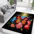 Vibrant butterfly garden painting area rugs carpet