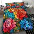 Vibrant colorful rose garden bedding set