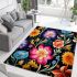 Vibrant cultural floral design area rugs carpet