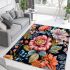 Vibrant floral dining room scene area rugs carpet