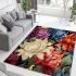 Vibrant floral vase arrangement area rugs carpet