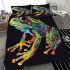 Vibrant frog in the style of psychedelic bedding set