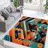 Vibrant geometric composition area rugs carpet