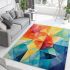 Vibrant geometric watercolor fusion combining the prism of colors area rugs carpet