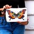 Vibrant Glass Butterfly Art Makeup Bag