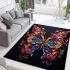 Vibrant ornate butterfly area rugs carpet
