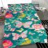 Vibrant pattern of pink and turquoise butterflies bedding set