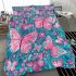 Vibrant pattern of pink and turquoise butterflies bedding set