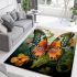 Vibrant serenity butterfly amidst nature's beauty area rugs carpet