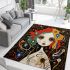 Vibrant surrealism the girl with red hair area rugs carpet