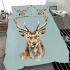 Watercolor deer head with antlers bedding set