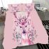 Watercolor deer with a floral crown bedding set