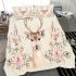 Watercolor deer with antlers bedding set